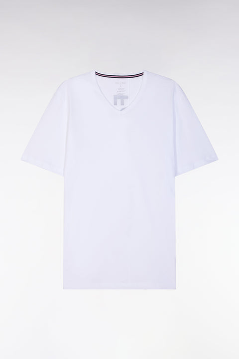 Pyjama court en jersey de coton T-shirt blanc short marine - Image 1