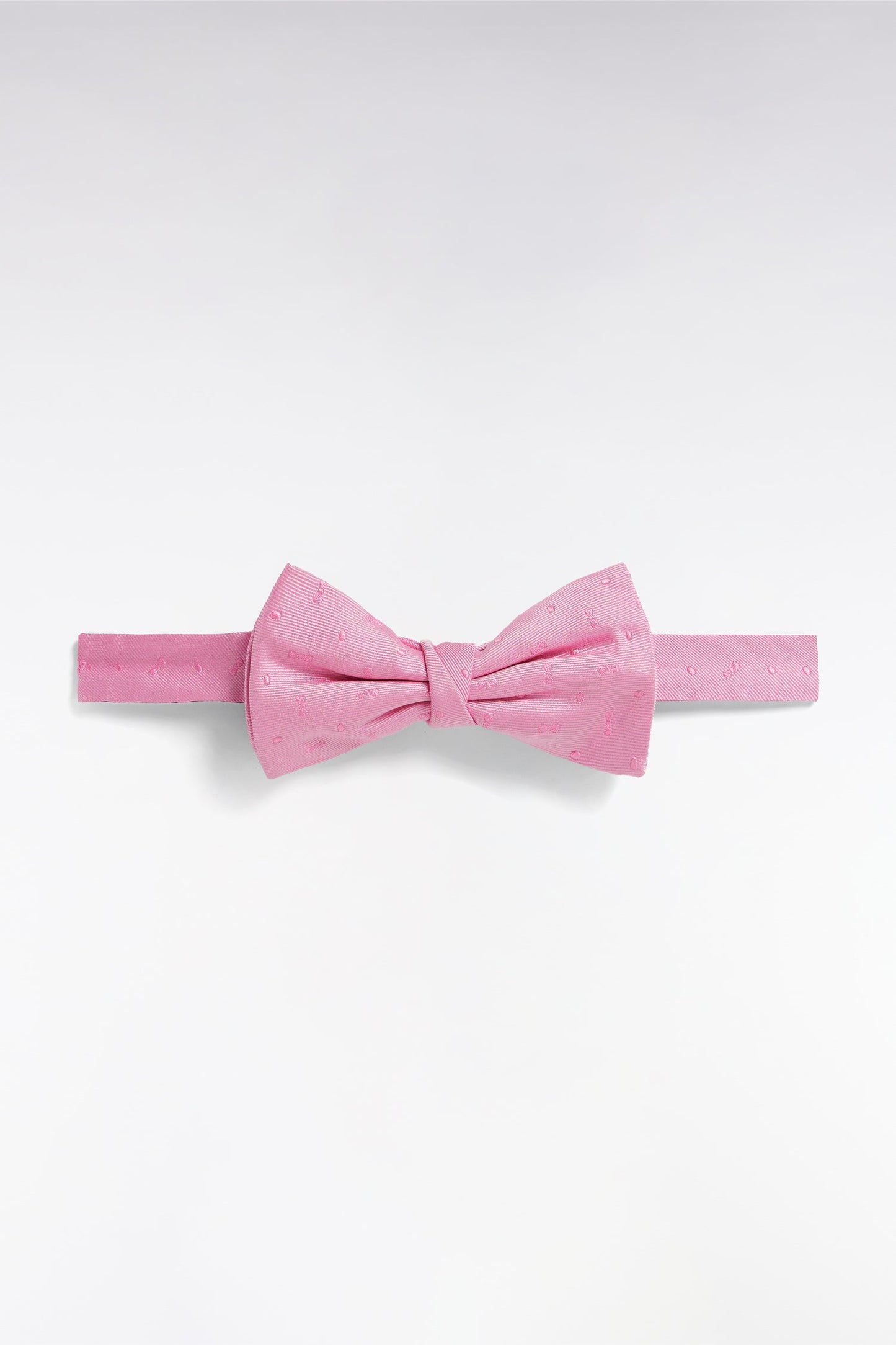 Noeud papillon en soie rose à micromotifs