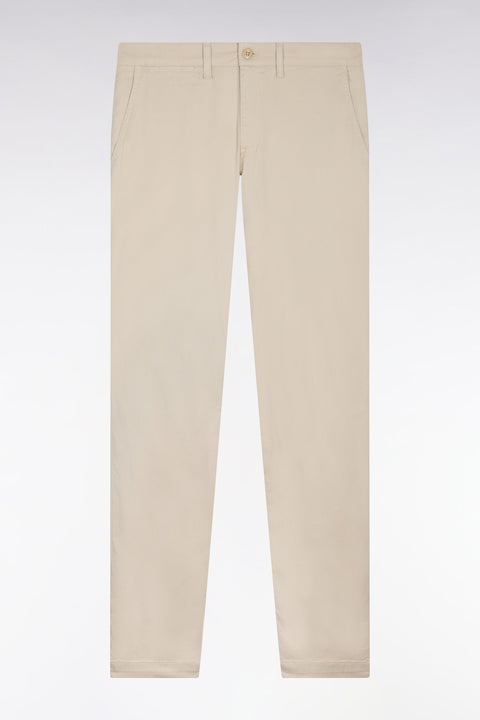 Pantalon chino regular en coton stretch beige - Image 2