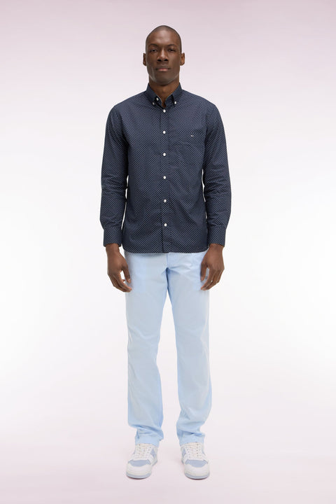 Pantalon chino regular en coton stretch ciel - Image 3