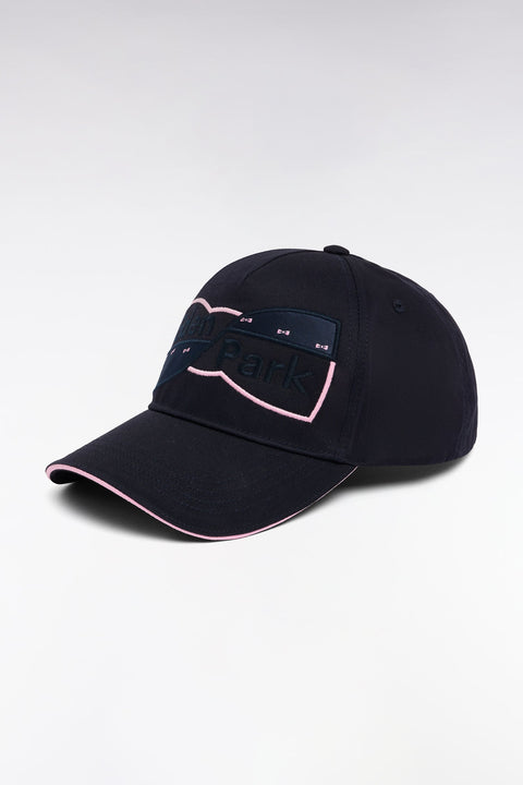 Casquette en twill de coton marine broderie nœud papillon - Image 1
