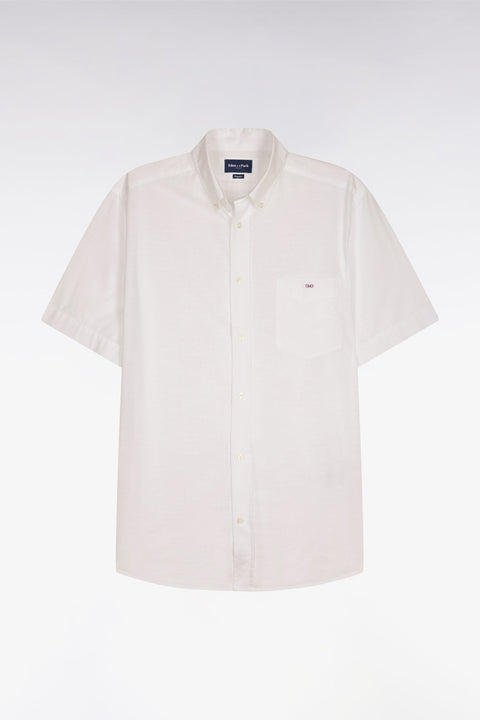 Chemise à manches courtes en coton jacquard blanc - Image 2