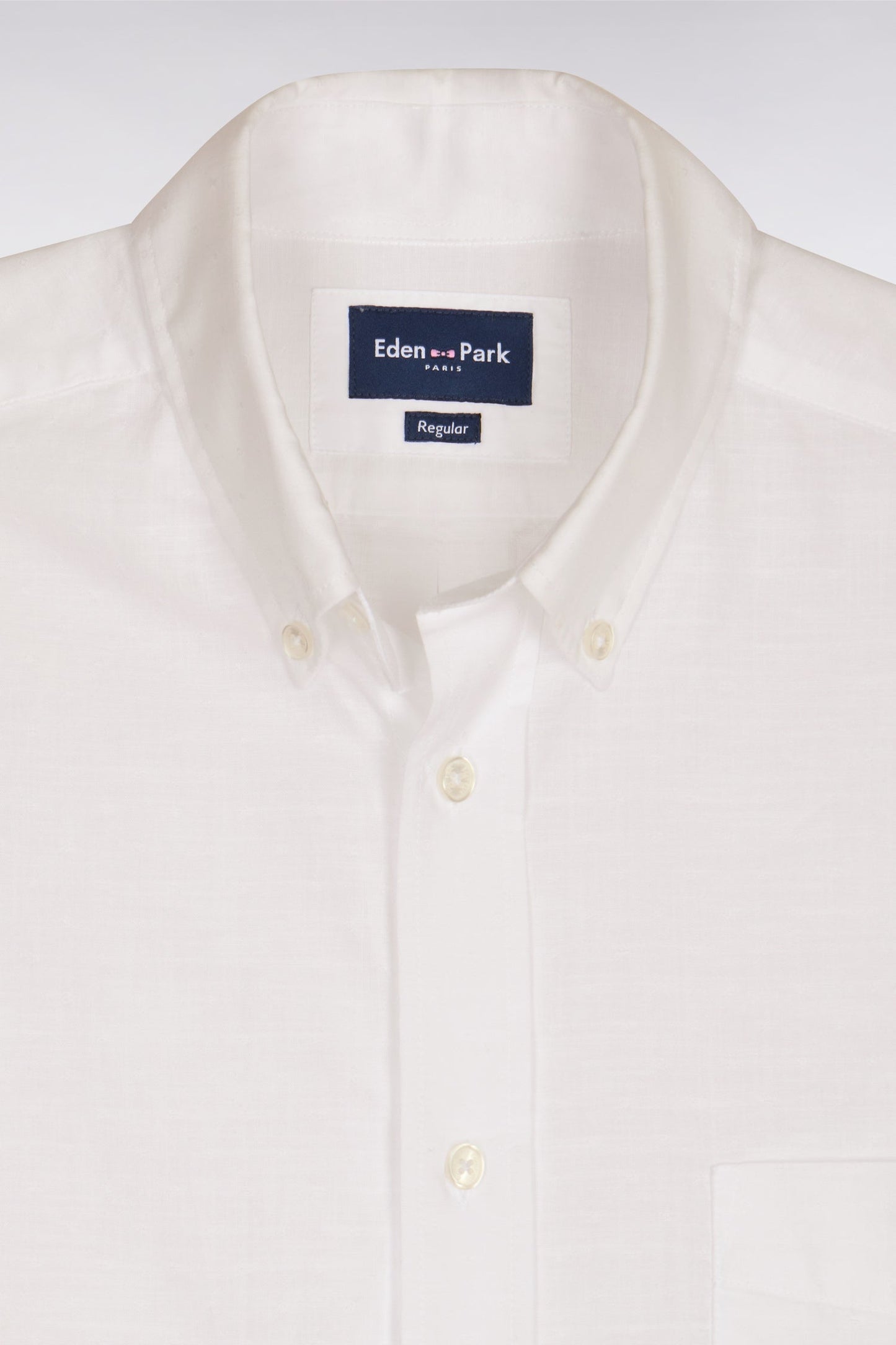 Chemise à manches courtes en coton jacquard blanc