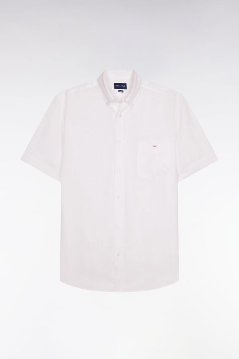 Chemise à manches courtes en lin blanc - Image 2