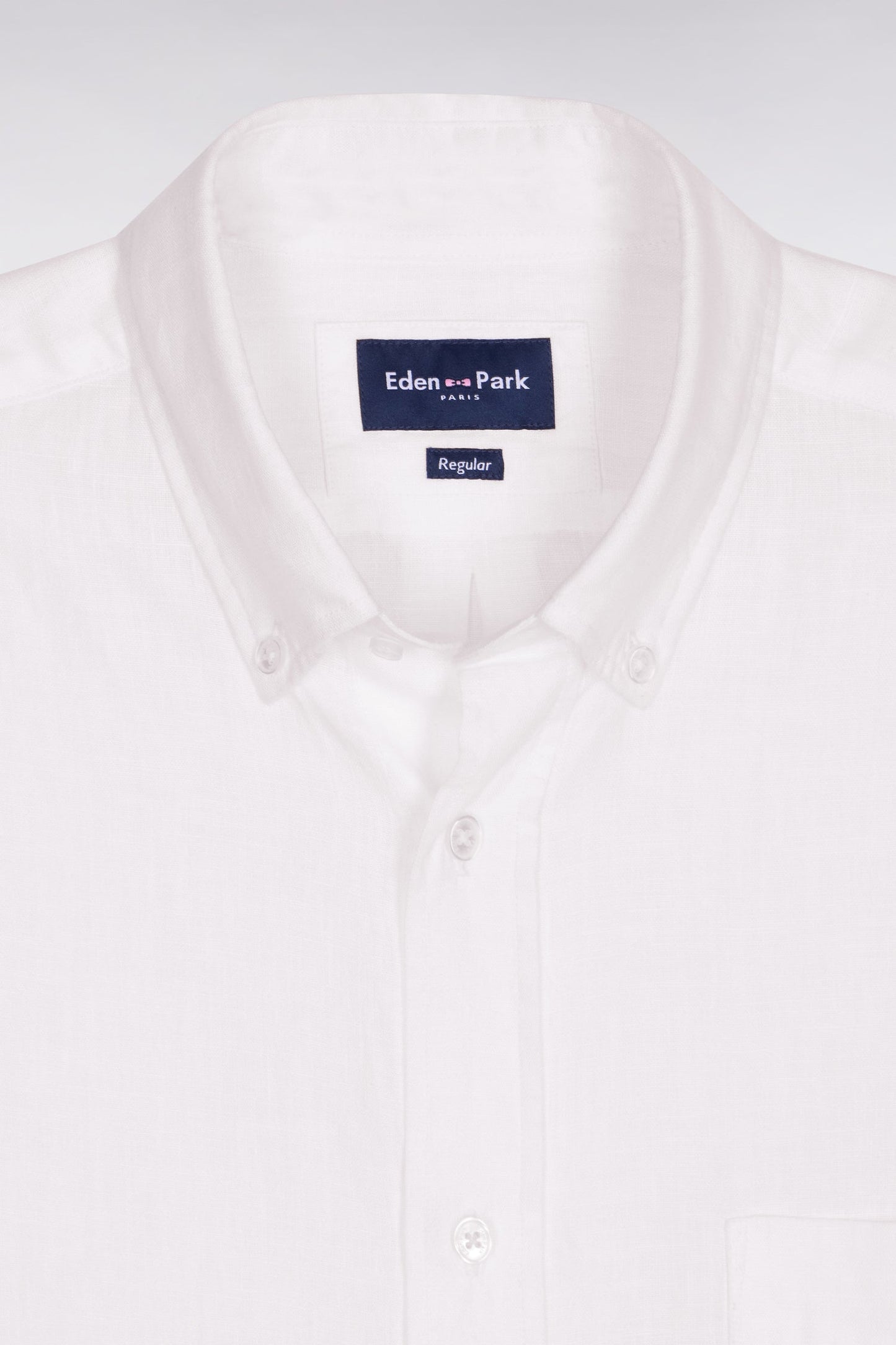 Chemise à manches courtes en lin blanc
