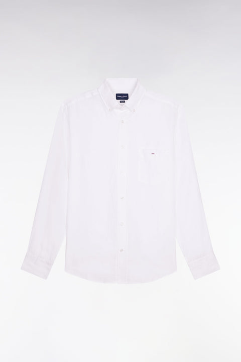 Chemise droite en lin blanc - Image 2