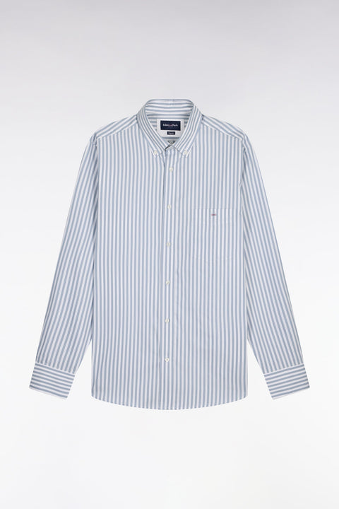 Chemise en coton bleu à rayures bâtons - Image 2
