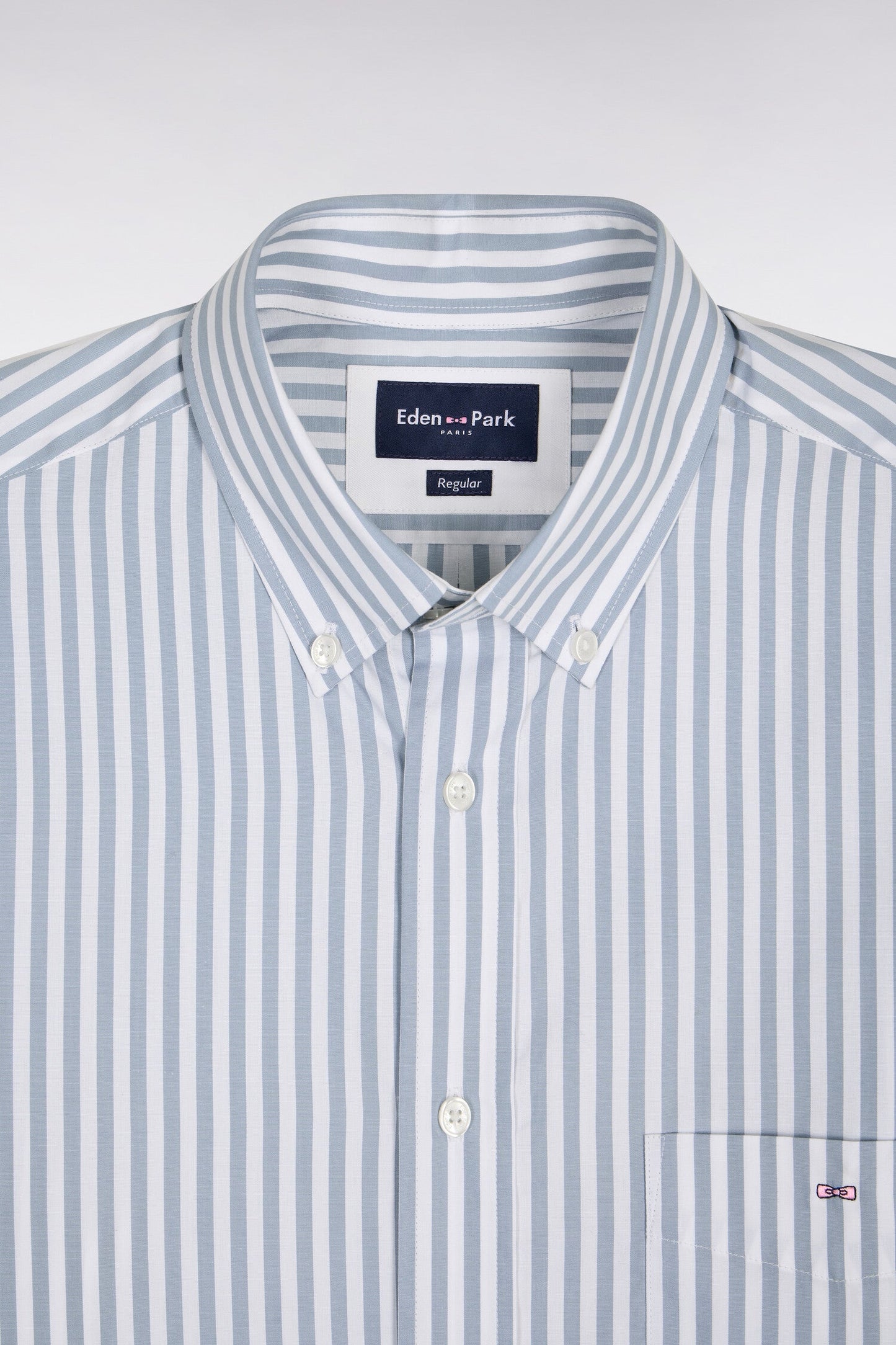 Chemise en coton bleu à rayures bâtons