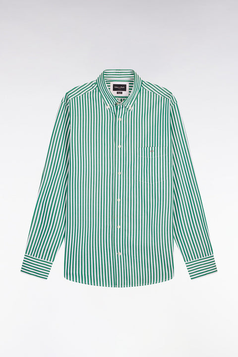 Chemise en coton vert à rayures bâtons - Image 2