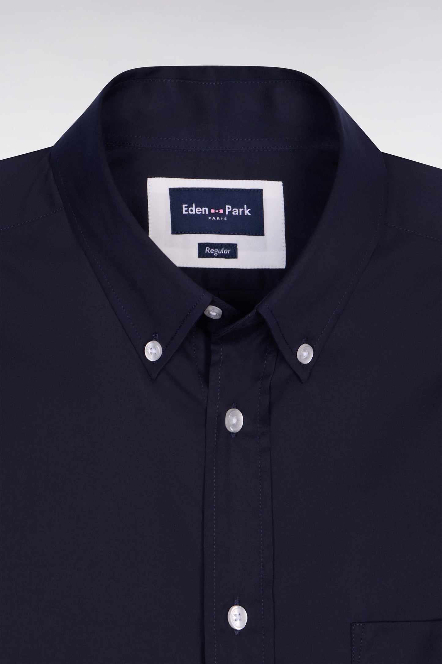 Chemise en coton mélangé marine coupe regular