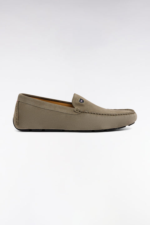 Mocassins en cuir suédé kaki - Image 1