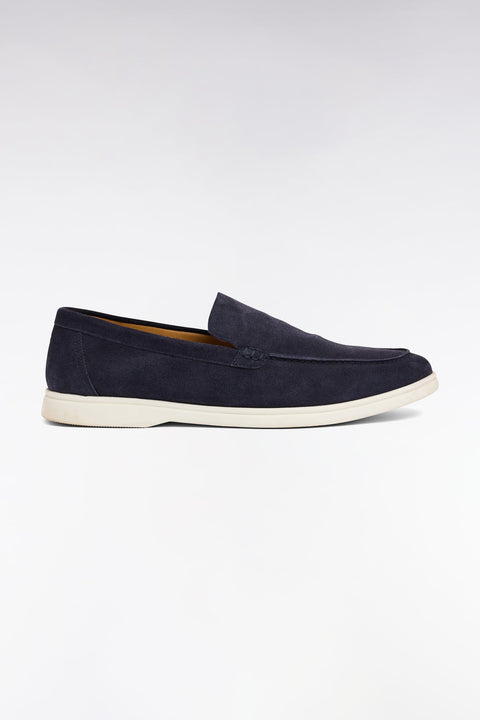 Chaussures bateau en cuir suédé marine - Image 1