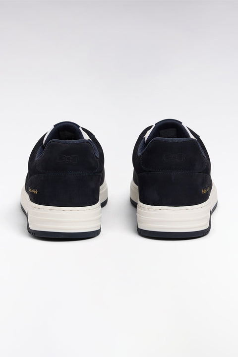 sneakers en cuir marine à semelles blanches - Image 2