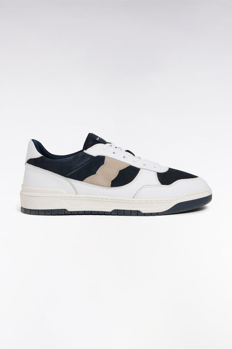Sneakers tricolores en cuir marine - Image 1