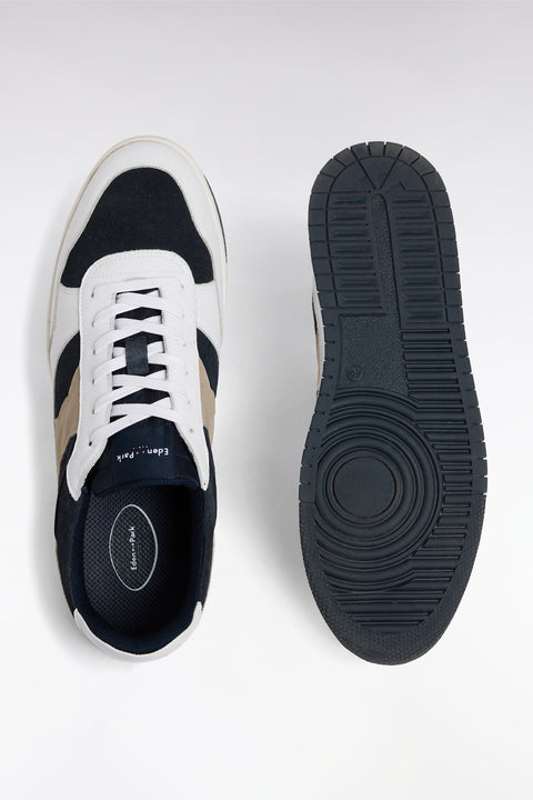 Sneakers tricolores en cuir marine - Image 3
