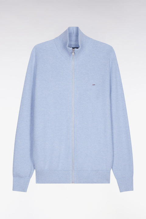 Cardigan zippé en coton ciel - Image 2