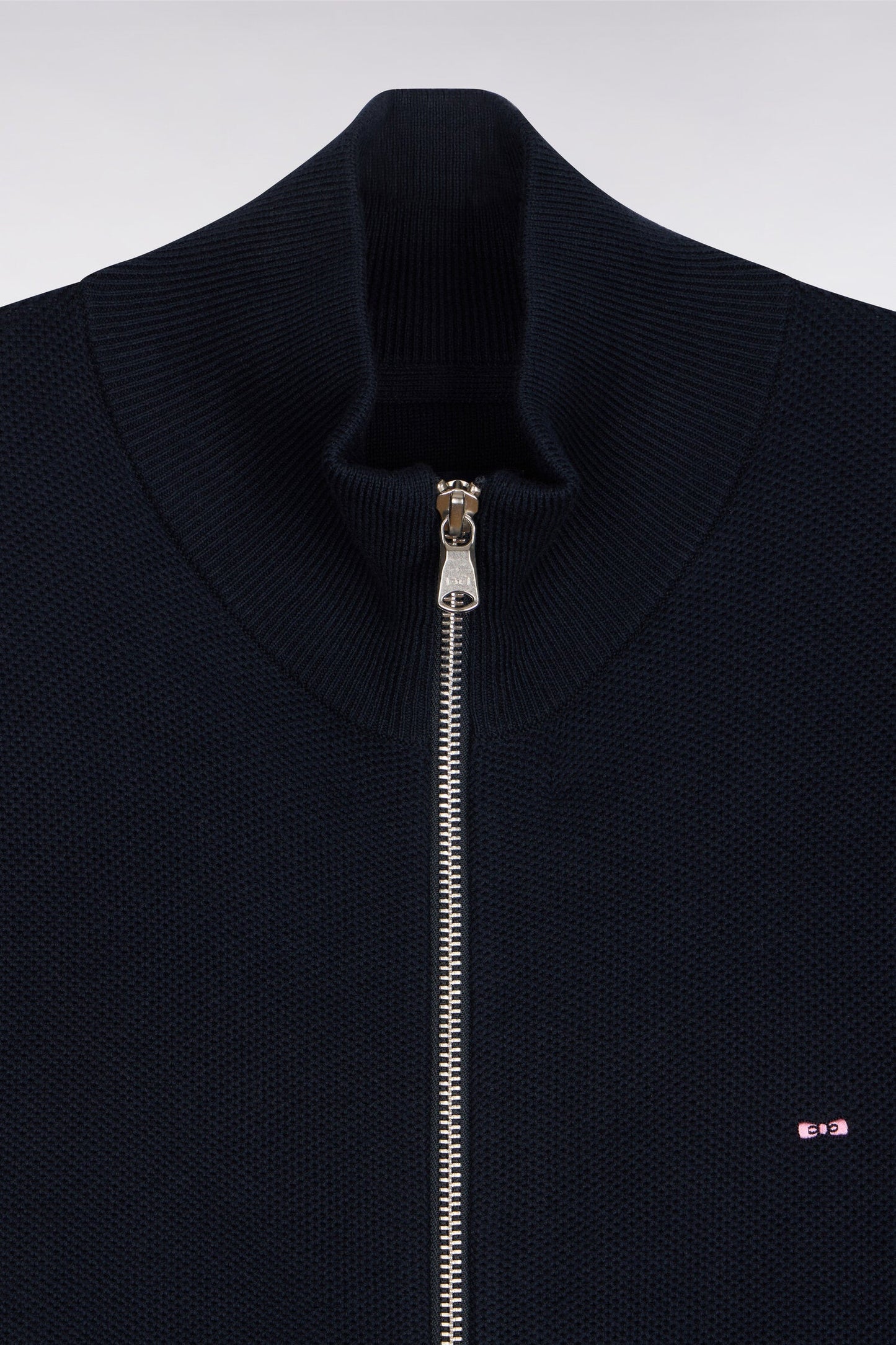Cardigan zippé en coton marine
