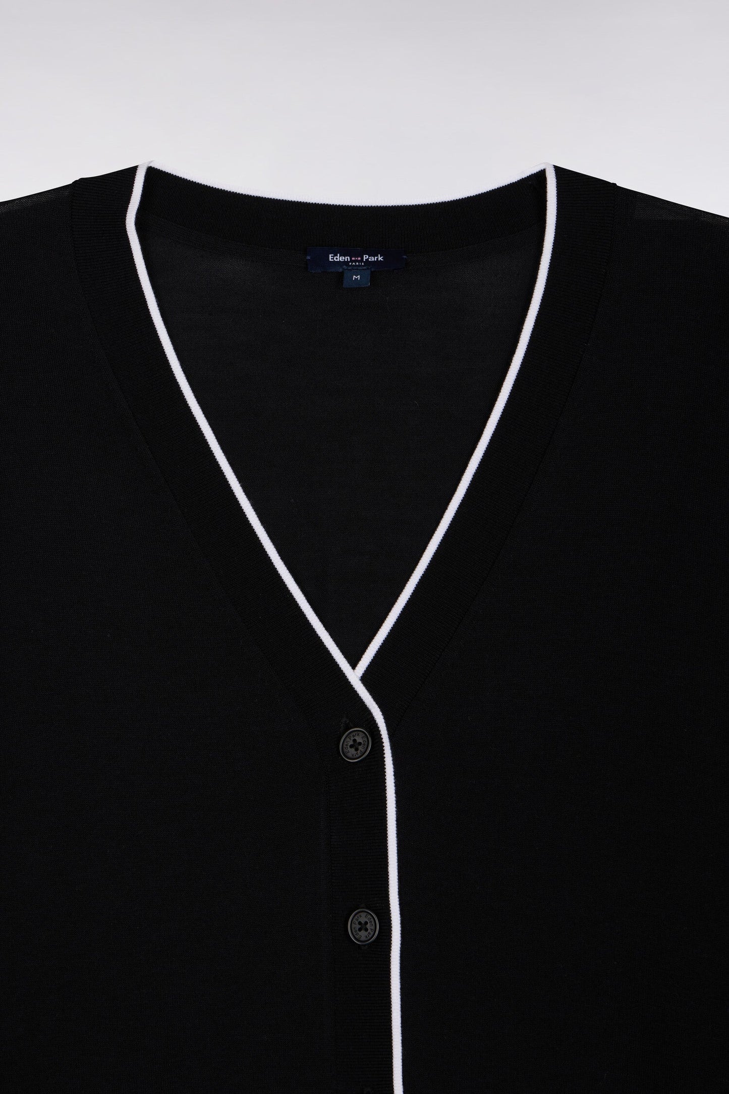 Cardigan boutonné col V noir