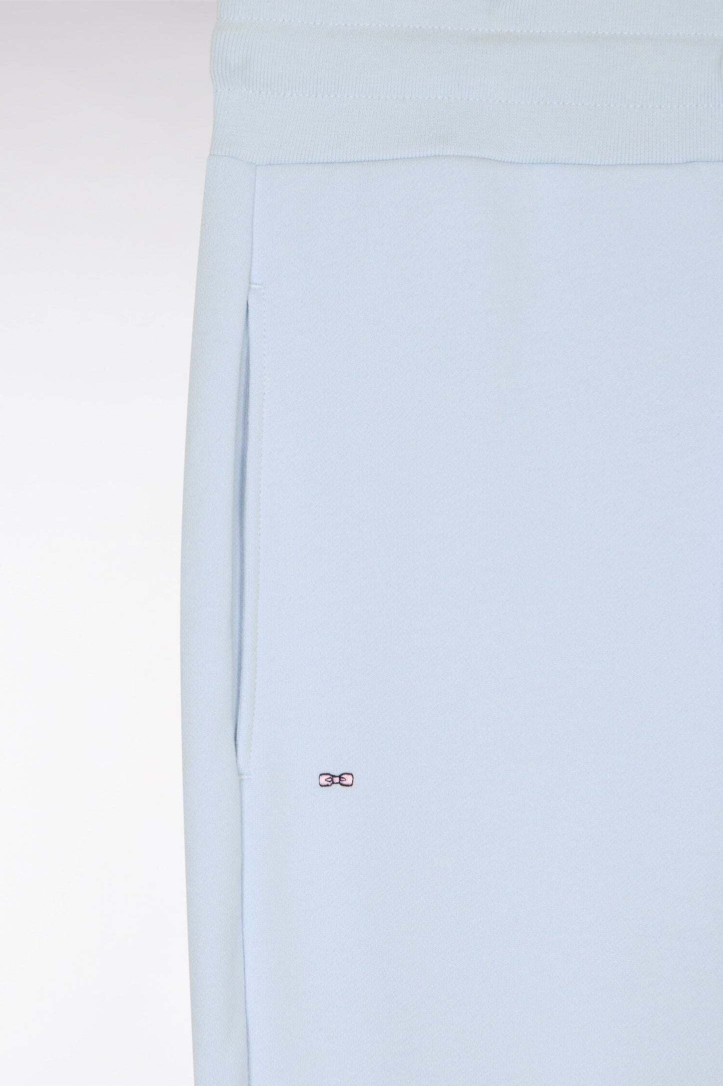 Jogging uni en molleton coton ciel coupe regular