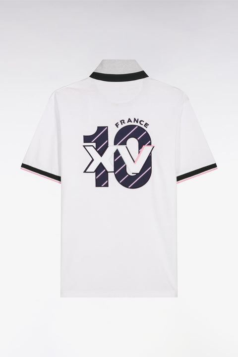 Maillot à manches courtes XV de France en coton blanc coupe regular - Image 2