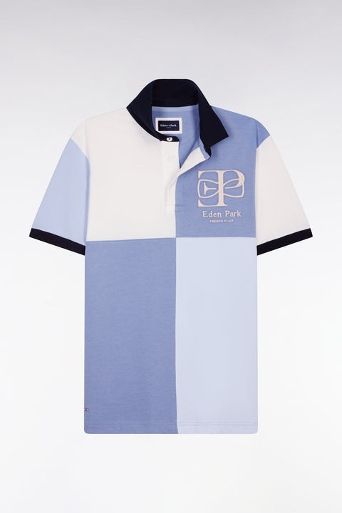 Maillot à manches courtes bleu découpes cadran et broderie coupe regular - Image 2