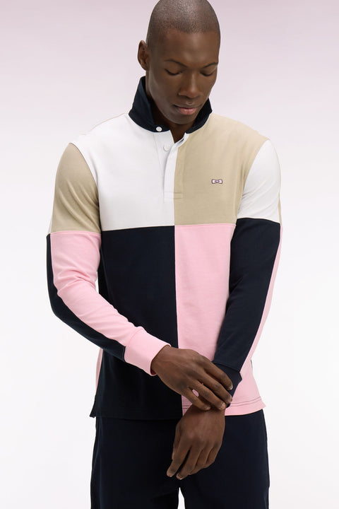Maillot à manches longues en coton rose croisé - Image 1