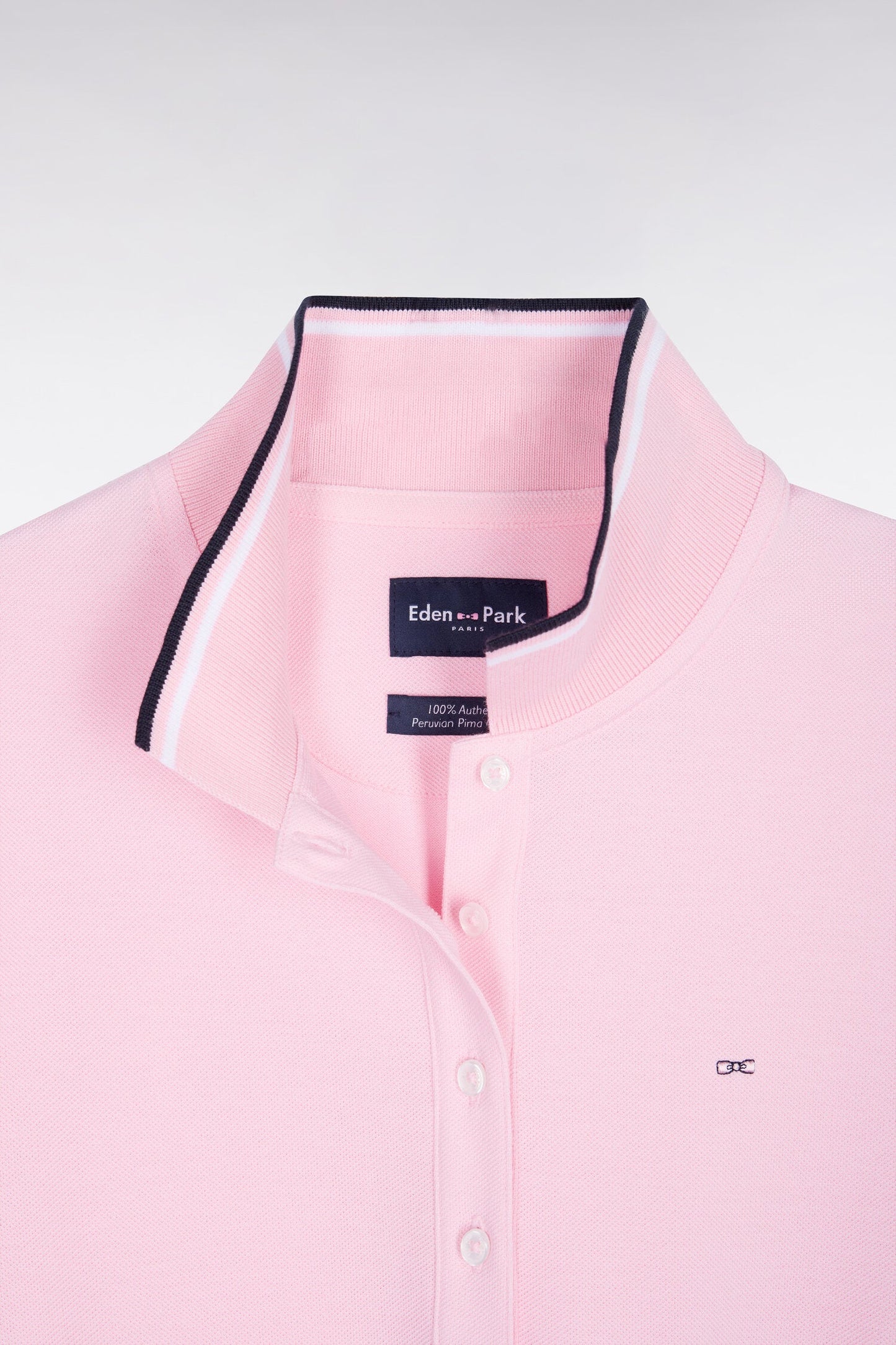 Polo à manches courtes en coton rose coupe regular