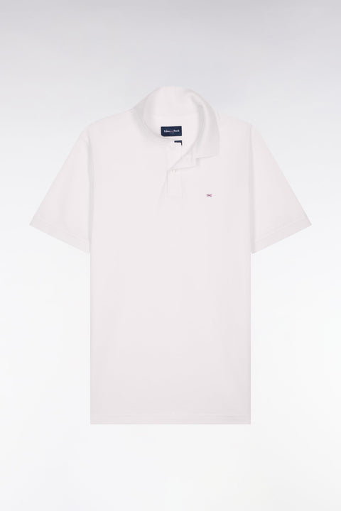 Polo à manches courtes en coton blanc coupe regular - Image 2