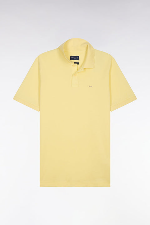 Polo à manches courtes en coton jaune clair coupe regular - Image 2