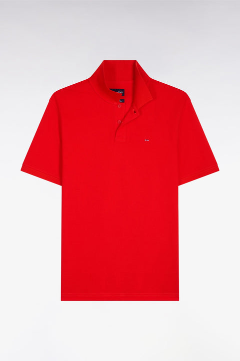 Polo à manches courtes en coton rouge coupe regular - Image 2