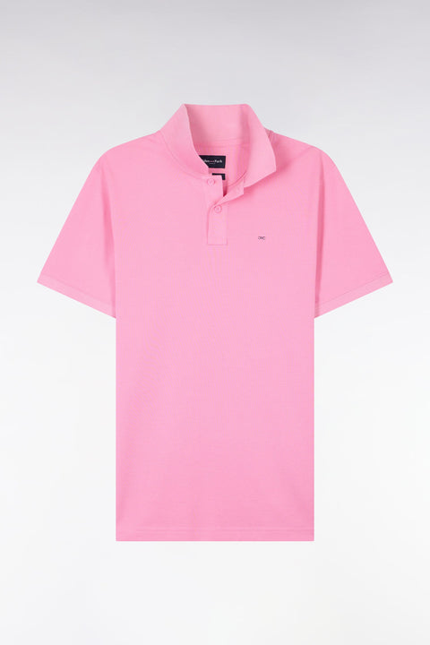 Polo à manches courtes en coton rose coupe regular - Image 2