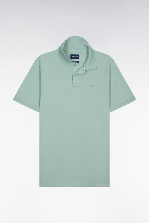Polo à manches courtes en coton vert d'eau coupe regular - Image 2