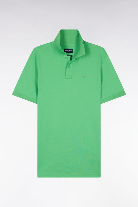 Polo à manches courtes en coton vert coupe regular - Image 2