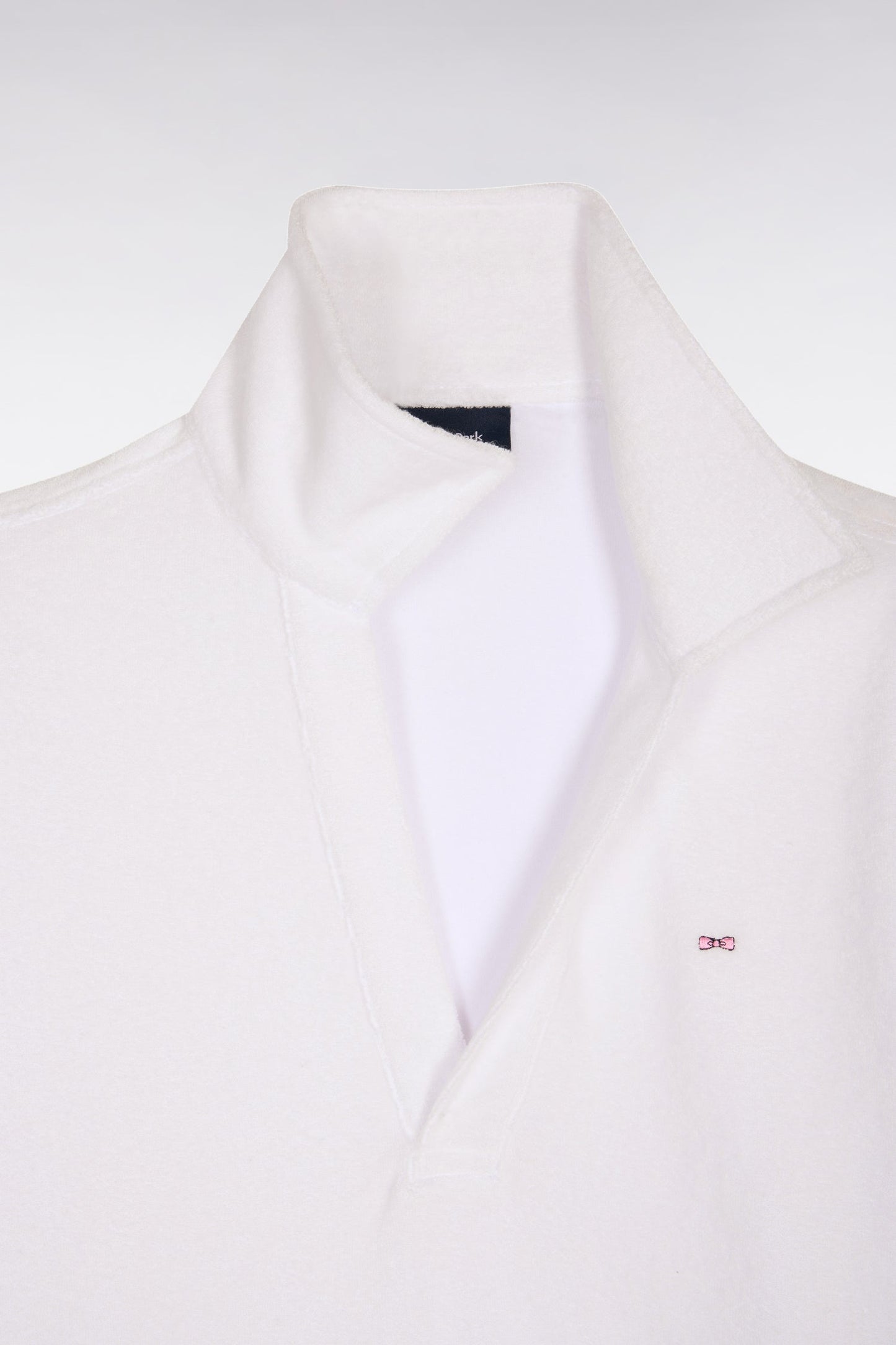 Polo à manches courtes en coton éponge blanc coupe regular
