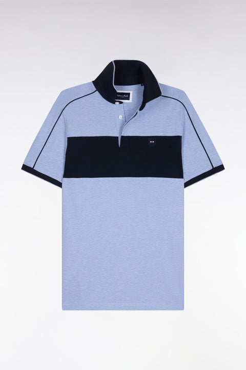 Polo à manches courtes en coton stretch ciel coupe slim - Image 2