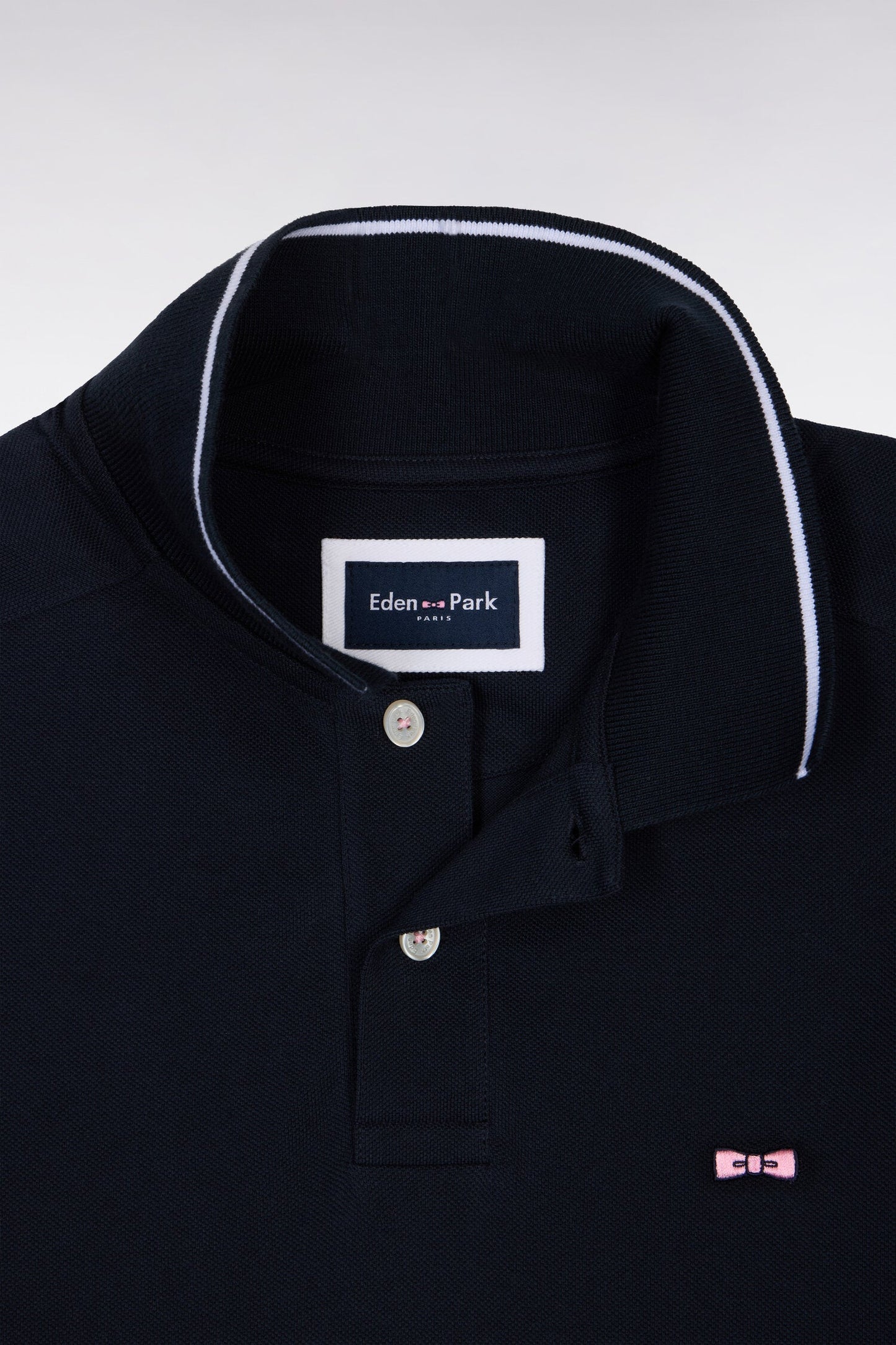 Polo manches courtes en coton marine