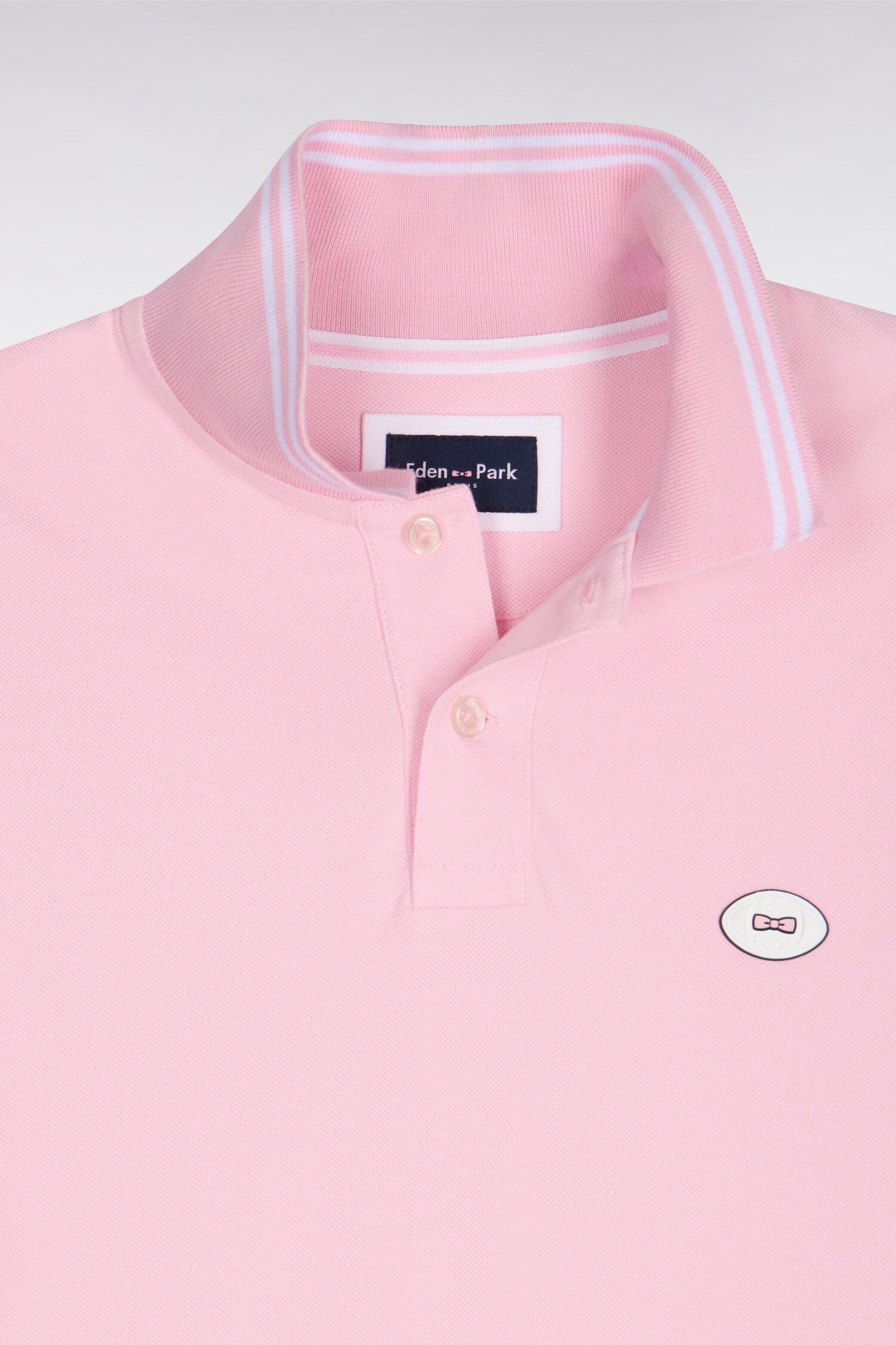 Polo à manches courtes en coton rose
