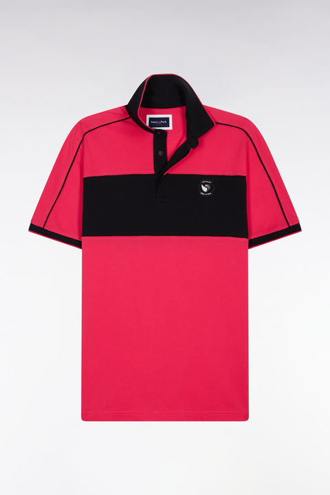 Polo à manches courtes en coton fuchsia et noir New Zealand coupe regular - Image 2