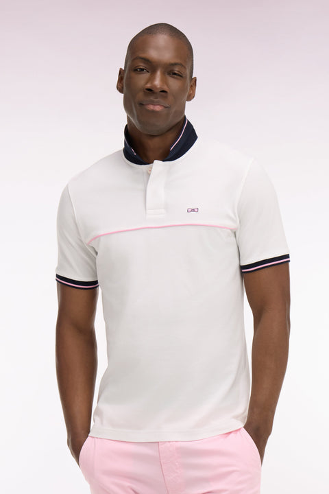 Polo à manches courtes en piqué coton blanc - Image 3
