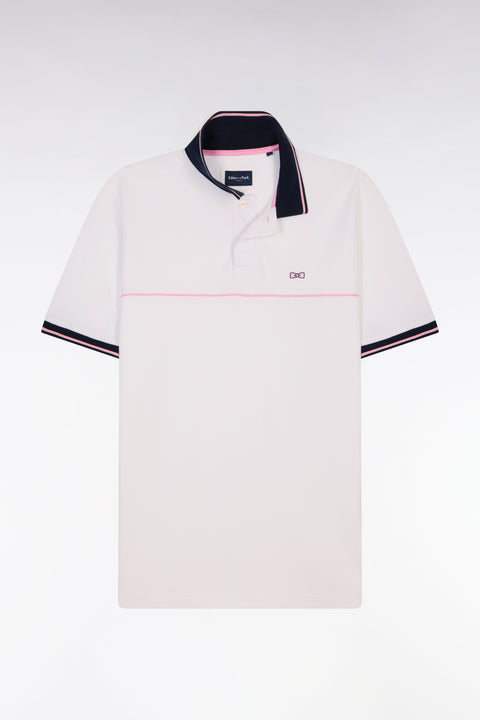 Polo à manches courtes en piqué coton blanc - Image 2