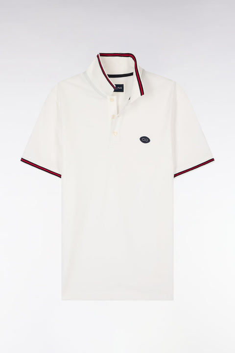 Polo à manches courtes en coton blanc - Image 2