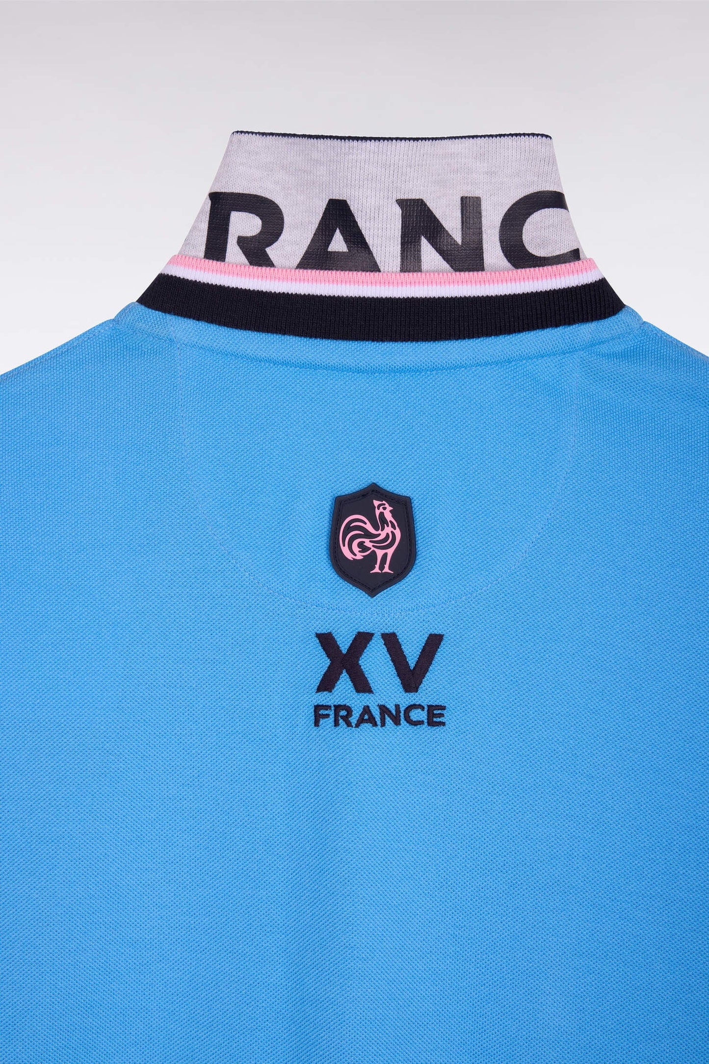 Polo à manches courtes XV de France en piqué coton bleu France