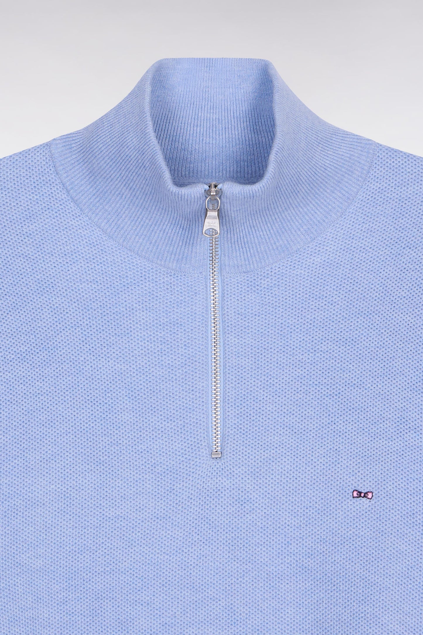 Pull col camionneur en coton ciel