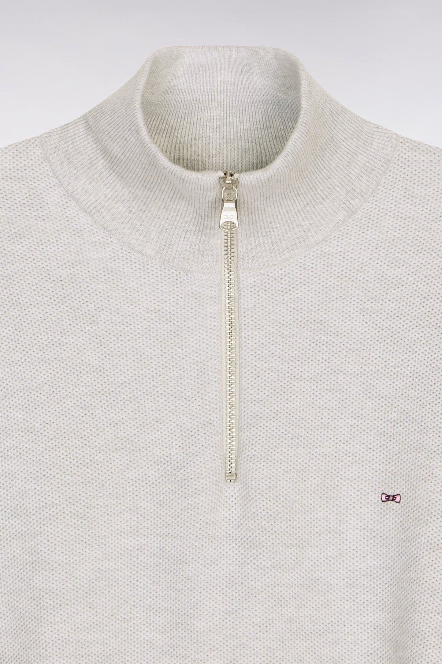 Pull col camionneur en coton gris clair