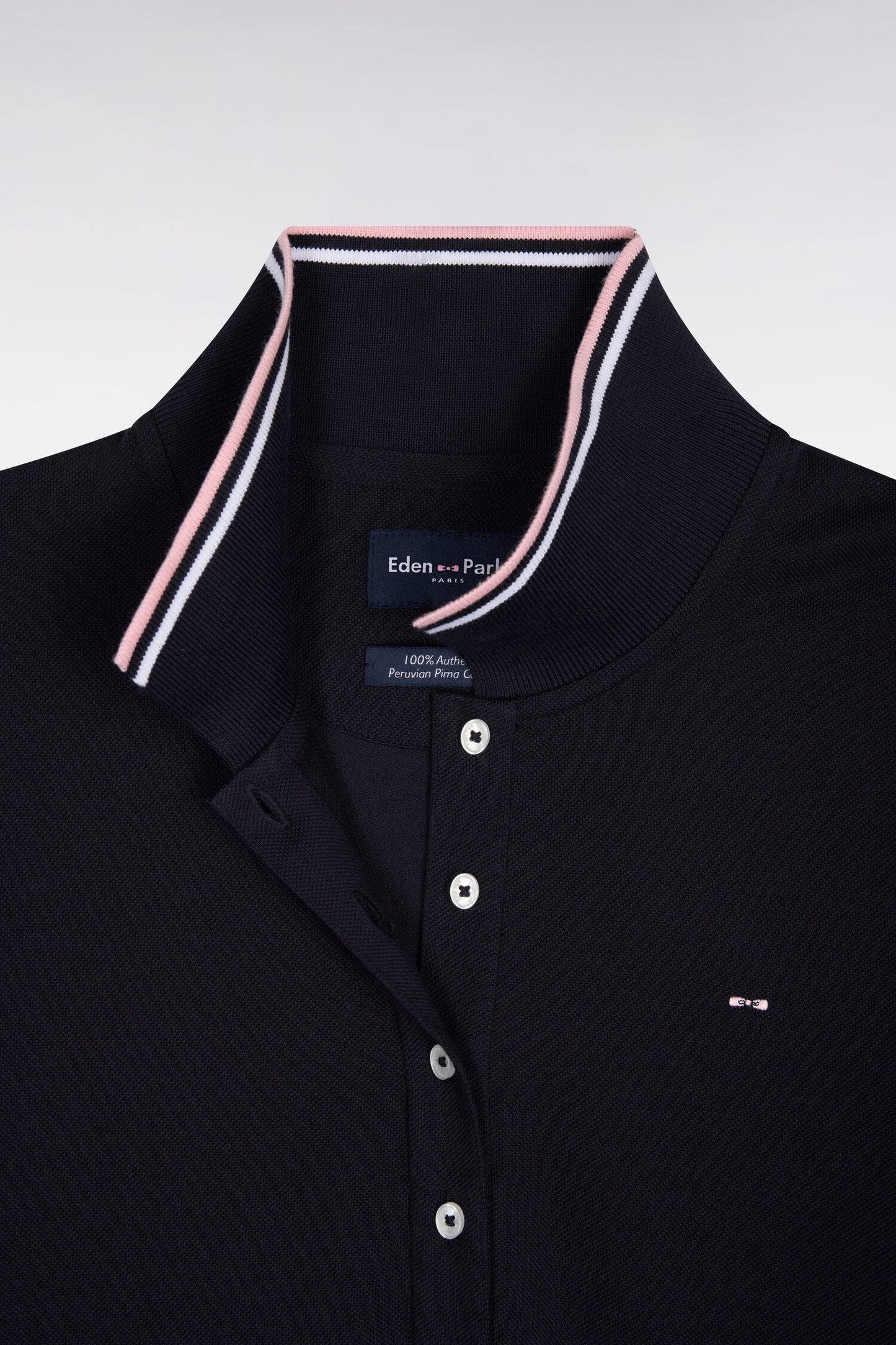 Robe polo en coton marine coupe droite