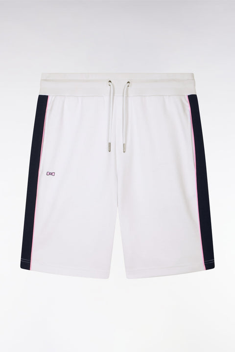 Short en interlock à découpes blanc et marine - Image 2