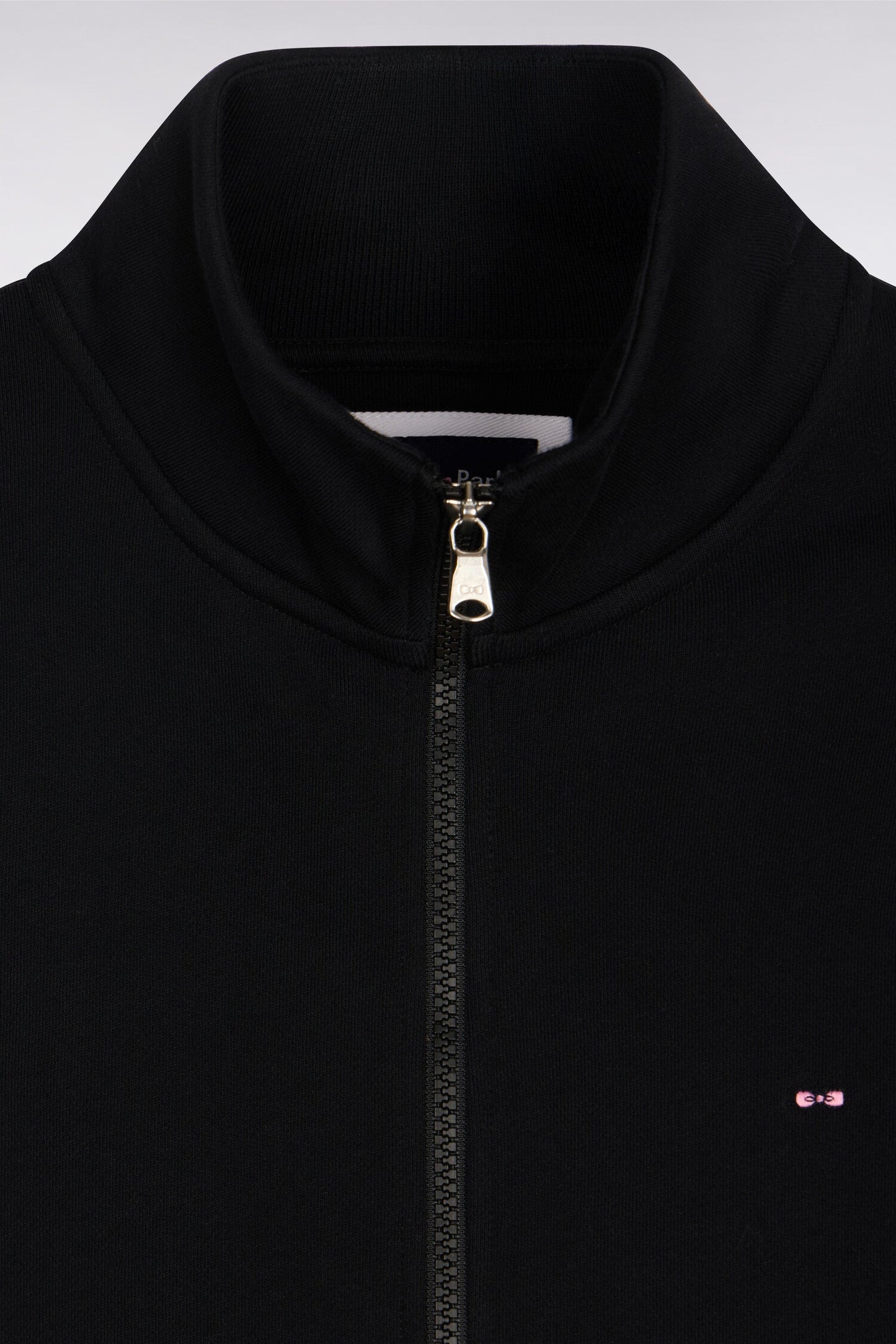 Sweatshirt zippé en molleton coton noir