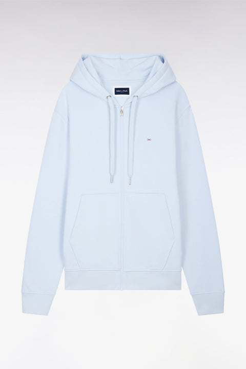 Sweatshirt zippé à capuche en molleton coton ciel - Image 2