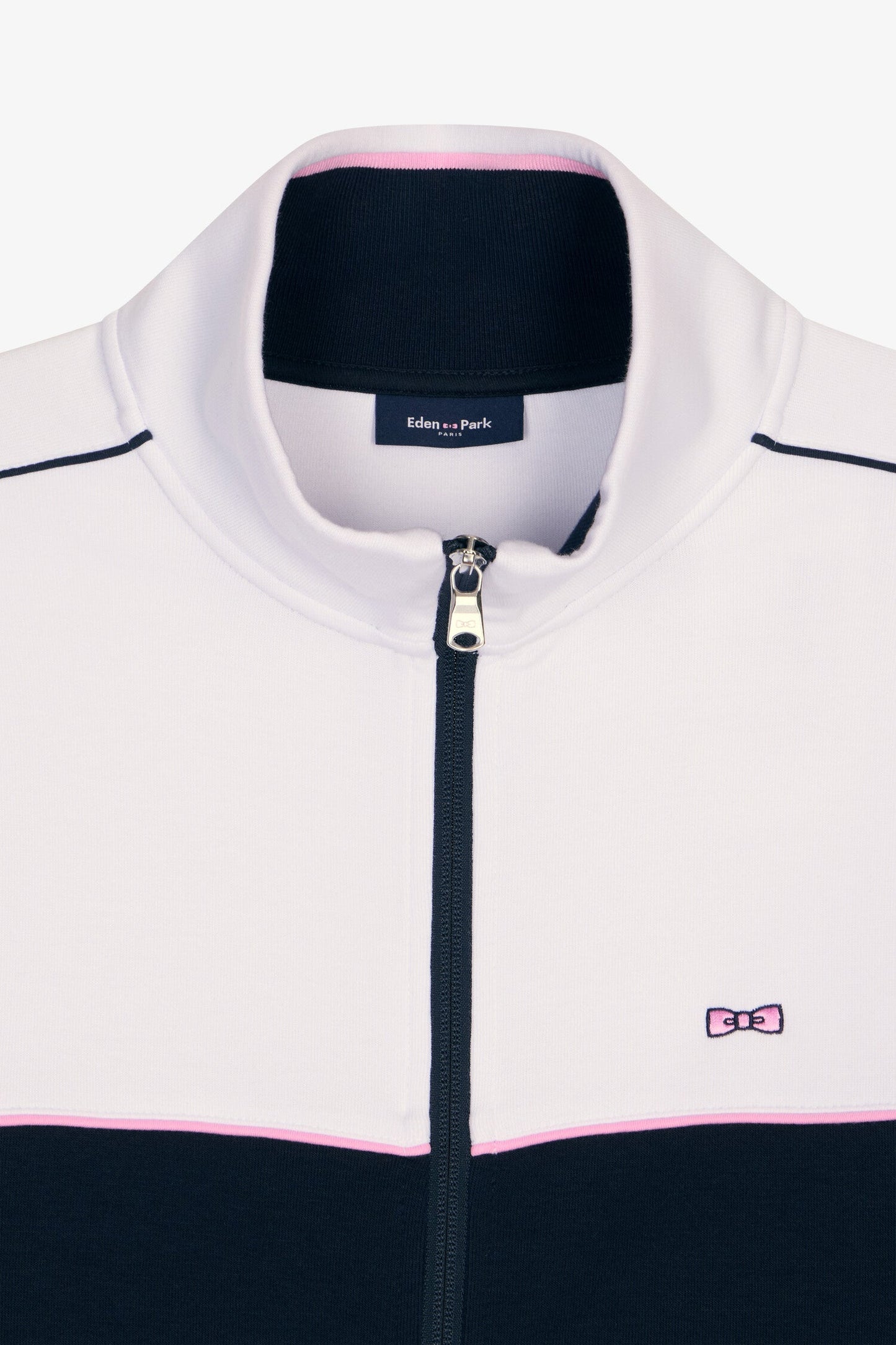 Sweatshirt zippé en molleton blanc