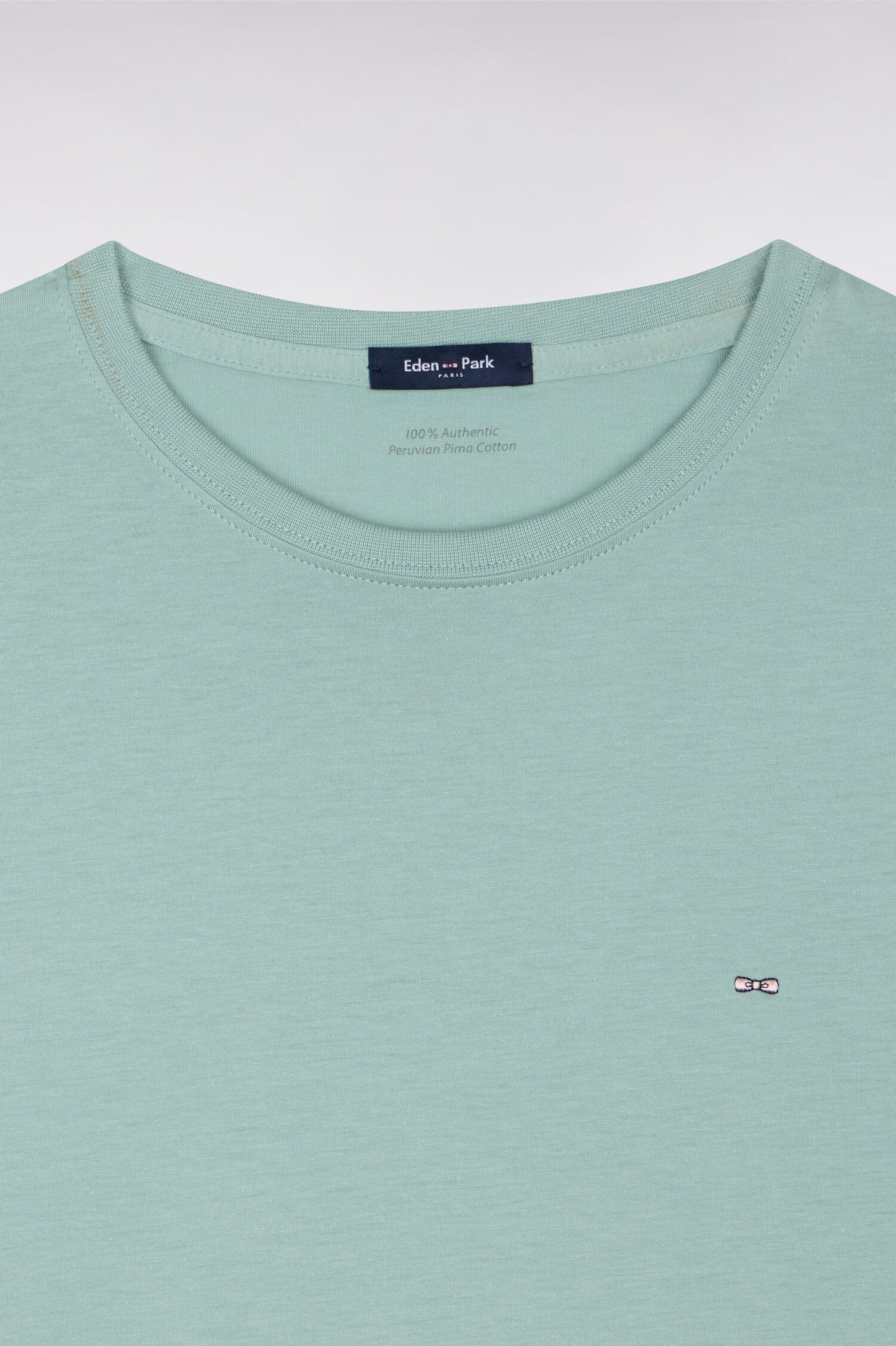 T-shirt à manches courtes en coton Pima vert d'eau coupe regular